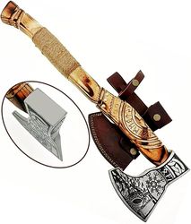 Viking Heritage Hand-Forged Camping Axe . A Blend of Strength and Elegance, Cutting Edge - 3.5 Inches