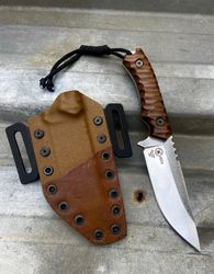 bushcraft knife n690 steel co, hunting knife, handmade knife, survival knife, edc knife, hand forged knife, custom knife