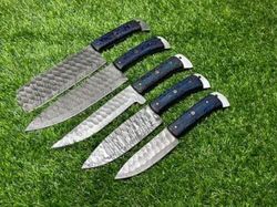 kitchen knife sets for kitchen with block.damascus pattern chef knife set.