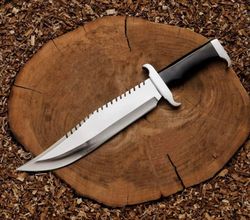 Bowie Knife with Genuine Leather Sheath – 9.5-inch Blade, Full Tang Design, Exquisite Cristal Handle - Ideal for Hunting