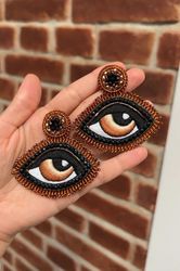 Big Evil Eye Earrings Nazar Earrings Protection Amulet Handmade Personalized Gift Unique Handmade Jewelry