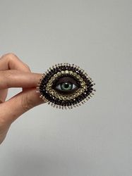 Third Eye Brooch Nazar Brooch Protection Amulet Eye Ball Evil Eye Handmade Personalized Gift Spiritual Jewelry Gift