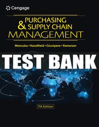 Test Bank For Purchasing & Supply Chain Management - 7th - 2021 All Chapters