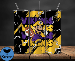 Minnesota Vikings Tumbler Wrap, Mario Tumbler Wrap, NFL Logo PNG, Tumbler Designs, NFL Football PNG, Tumbler 32