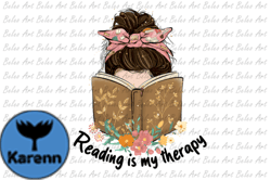 Reading is My Therapy Sublimation DesignDesign 19