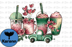 Valentine Love Coffee Latte PNG Design 33