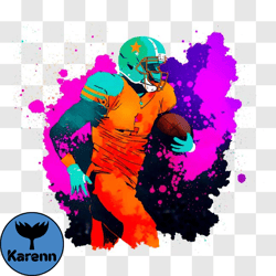 Football player running with the ball PNG