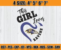 Ravens Embroidery, NFL Ravens Embroidery, NFL Machine Embroidery Digital, 4 sizes Machine Emb Files - 04 Karenn