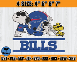 Buffalo Bills Embroidery, Snoopy Embroidery, NFL Machine Embroidery Digital, 4 sizes Machine Emb Files-01-Karenn