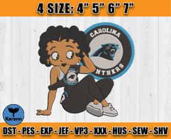 Panthers Embroidery, Betty Boop Embroidery, NFL Machine Embroidery Digital, 4 sizes Machine Emb Files -27 Karenn