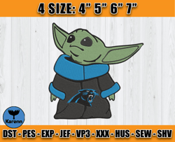 Panthers Embroidery, Baby Yoda Embroidery, NFL Machine Embroidery Digital, 4 sizes Machine Emb Files -28 Karenn