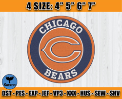 Chicago Bears Embroidery, NFL Bears Embroidery, NFL Machine Embroidery Digital, 4 sizes Machine Emb Files -01 Karenn
