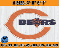 Chicago Bears Embroidery, NFL Bears Embroidery, NFL Machine Embroidery Digital, 4 sizes Machine Emb Files - 02 Karenn
