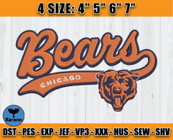 Chicago Bears Embroidery, NFL Bears Embroidery, NFL Machine Embroidery Digital, 4 sizes Machine Emb Files - 04 Karenn