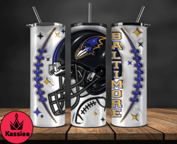 3D Baltimore Ravens Inflated Puffy Tumbler Wraps , Nfl Tumbler Png 59