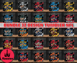 Bundle 32 Design NFL Teams, Bundle  Mario Design, NFL Logo, NFL Tumbler Bundle Png , All Teams NFL,  Design 16