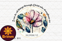 Bible Verse Christian Vintage Flower PNG