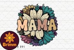 Retro Mama Floral Vintage Mom Flower PNG