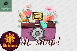Oh Snap Vintage Photography Flower PNG