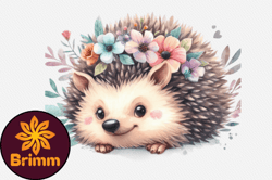 Watercolor Hedgehog Clipart Sublimation