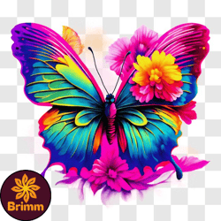 Colorful Butterfly in Flight with Vibrant Wings PNG