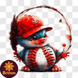 cartoon baseball player with animal-like cap and glove png