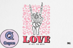 Skeleton Finger Love Valentines PNG Design 27