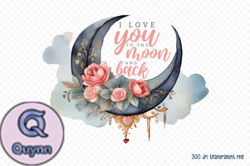 I Love You to the Moon and Back PNG Design 116