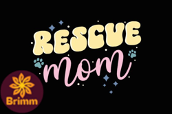 Rescue Mom Retro Mothers Day SVG Dog Mom Design03