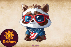 Patriotic Lemur Clipart 4th of July Design 09