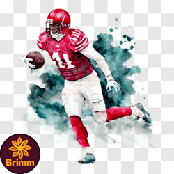 Colorful Football Player Artwork PNG Design 325