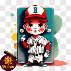 Young boy in baseball attire playing sports PNG Design 25