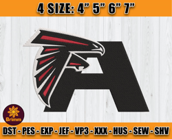 Atlanta Falcons Embroidery, NFL Falcons Embroidery, NFL Machine Embroidery Digital, 4 sizes Machine Emb Files-20-Brimm