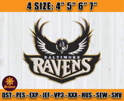 Ravens Embroidery, NFL Ravens Embroidery, NFL Machine Embroidery Digital, 4 sizes Machine Emb Files -24-Brimm