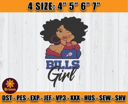 Buffalo Bills Embroidery, Betty Boop Embroidery, NFL Machine Embroidery Digital, 4 sizes Machine Emb Files -06 Brimm