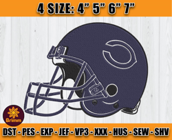Chicago Bears Embroidery, NFL Bears Embroidery, NFL Machine Embroidery Digital, 4 sizes Machine Emb Files - 03 Brimm