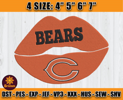 Chicago Bears Embroidery, NFL Girls Embroidery, NFL Machine Embroidery Digital, 4 sizes Machine Emb Files -12 Brimm