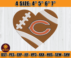 Chicago Bears Embroidery, NFL Girls Embroidery, NFL Machine Embroidery Digital, 4 sizes Machine Emb Files -14 Brimm