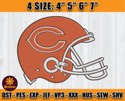 Chicago Bears Embroidery, NFL Bears Embroidery, NFL Machine Embroidery Digital, 4 sizes Machine Emb Files - 16 Brimm