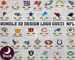 Bundle 32 design logo Gucci NFL, NFL Logo, Nfl Logo Team,Nfl Png, Nfl Tumbler, NFL  Design 11