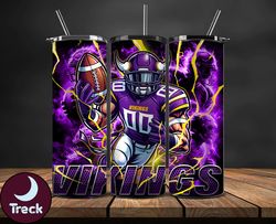 Minnesota Vikings Tumbler Wrap Glow, NFL Logo Tumbler Png, NFL Design Png-21