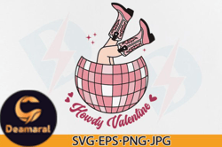 Howdy Valentine PNG SVG Retro Groovy Design 110
