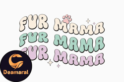 Fur Mama Retro Cat Mom Quote SVG Design 385