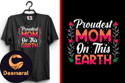 Proudest Mom on This Mother Day T-Shirt Design 168