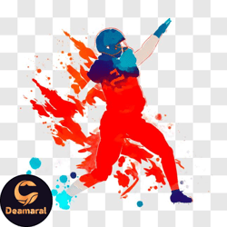 Energetic Football Player Ready to Play PNG Design 287