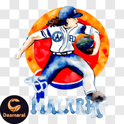 Dynamic Baseball Player Throwing the Ball PNG