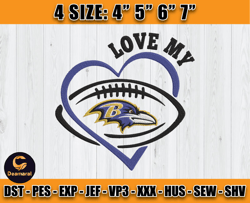 Ravens Embroidery, NFL Ravens Embroidery, NFL Machine Embroidery Digital, 4 sizes Machine Emb Files-06-Deamaral