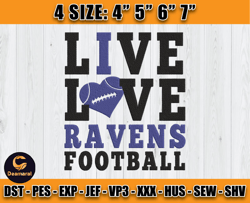 Ravens Embroidery, NFL Ravens Embroidery, NFL Machine Embroidery Digital, 4 sizes Machine Emb Files -16-Deamaral