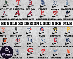 Bundle 32 design logo Nike MLB, MLB Logo, MLB Logo Team, MLB Png, MLB SVG, MLB Design 12