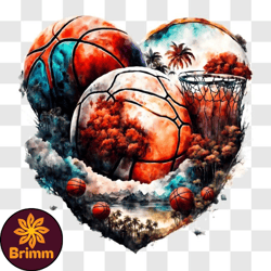 Vibrant Sports Scene with Basketball Theme PNG